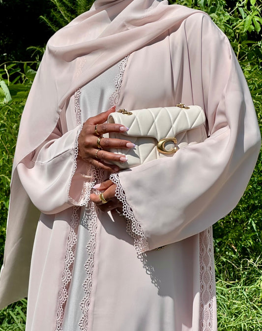 BLUSH LACE ABAYA