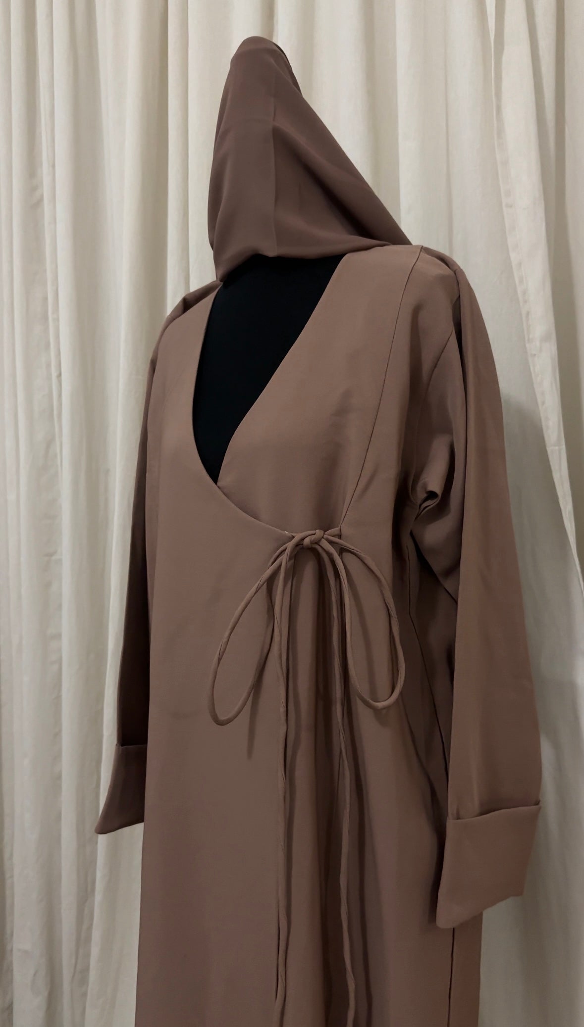 BEIGE WRAP ABAYA
