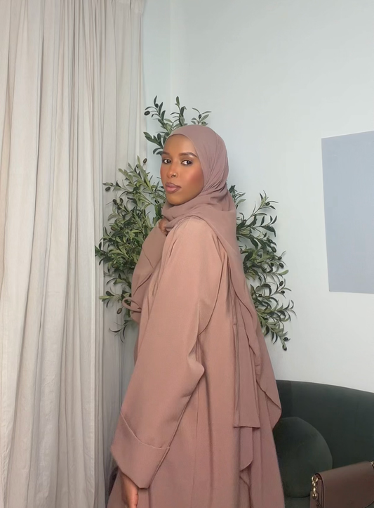 BEIGE WRAP ABAYA