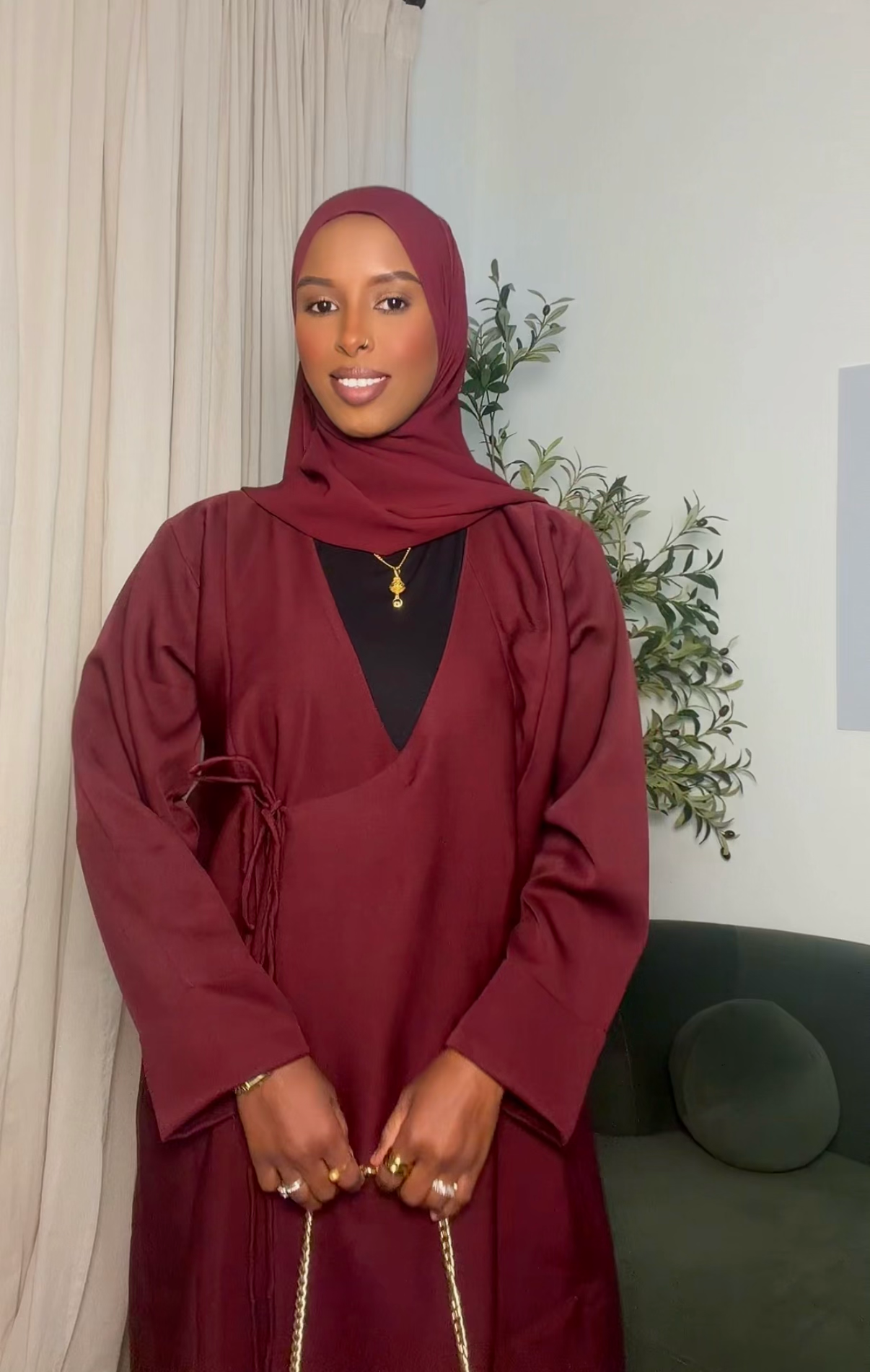 BURGUNDY WRAP ABAYA